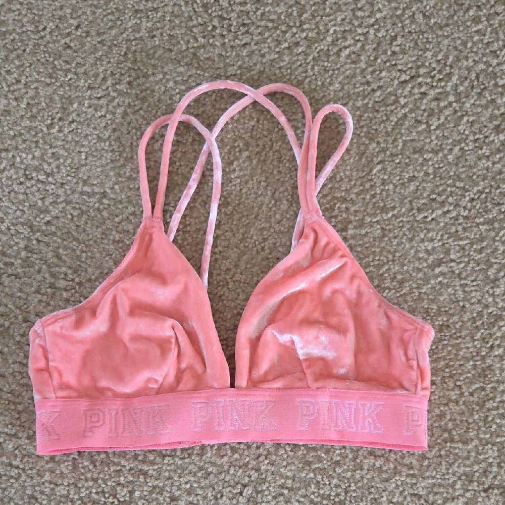 Victoria's Secret Coral Velvet Bralette
